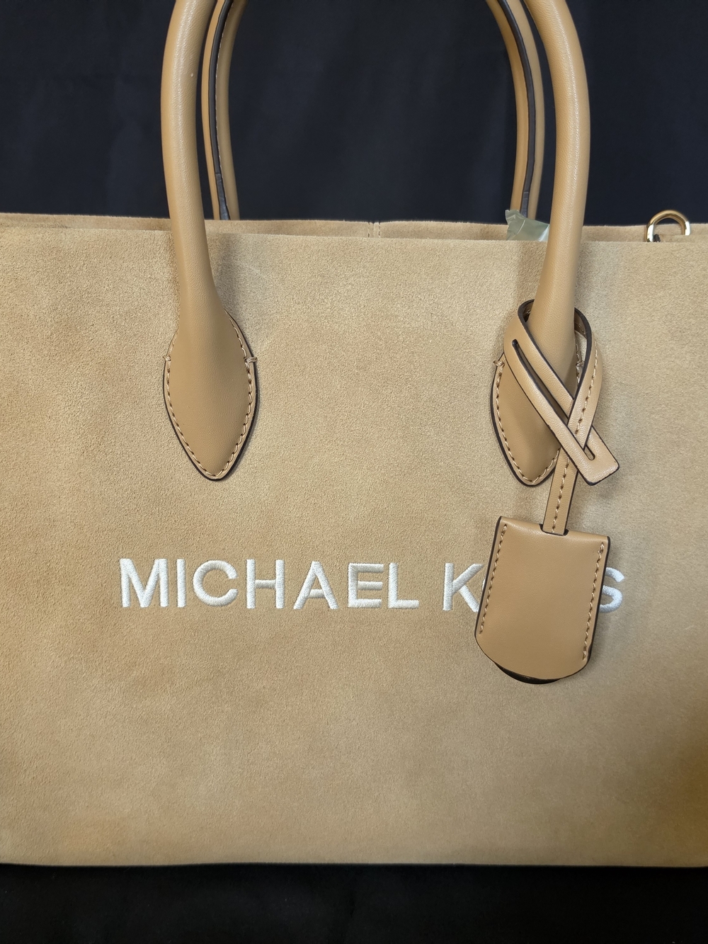 MICHAEL KORS Mirella Medium Suede and Faux Shearling Tote Bag